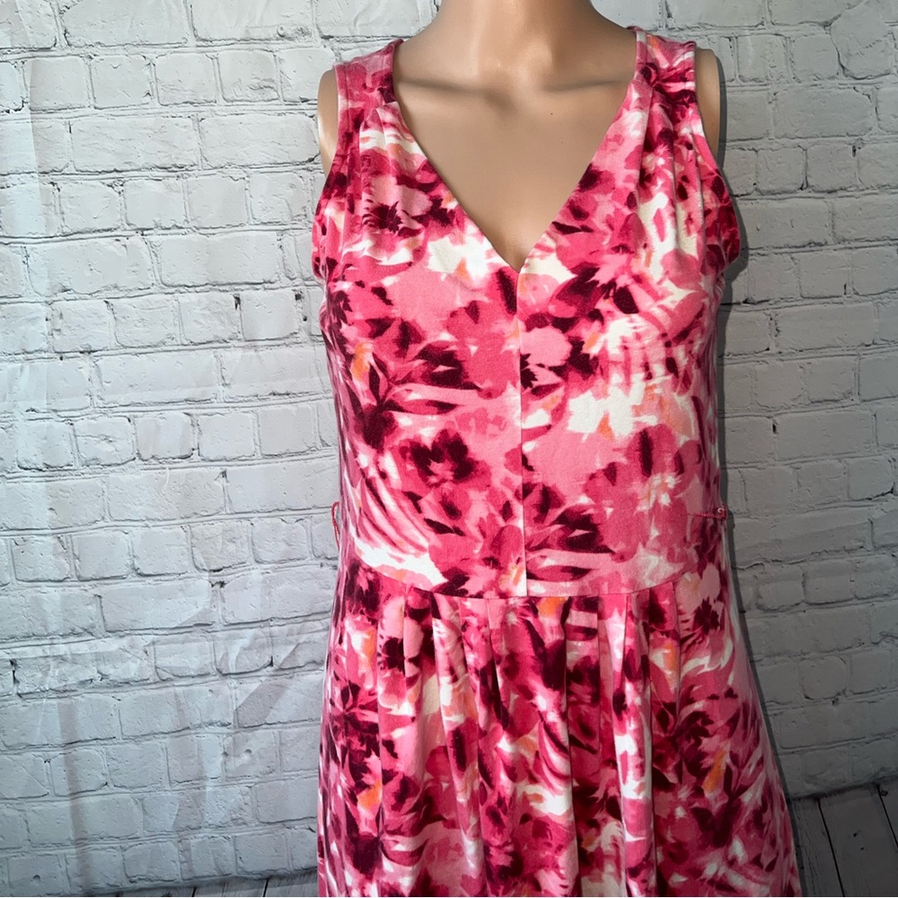 jones new york sport pink & white floral sleeveless dress size S - Picture 2 of 11